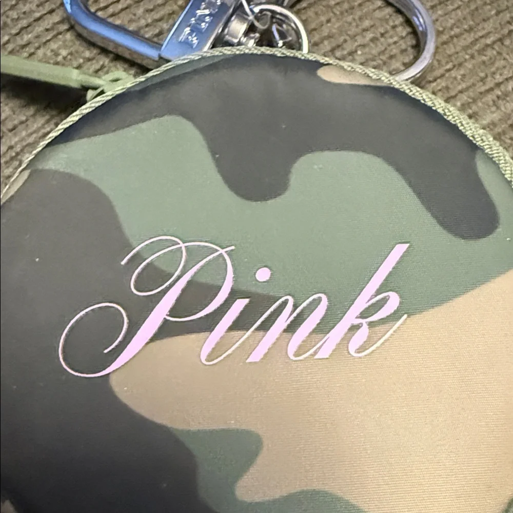 BNWT- PINK Victoria's Secret Camouflage Coin Pouch, Bag Charm